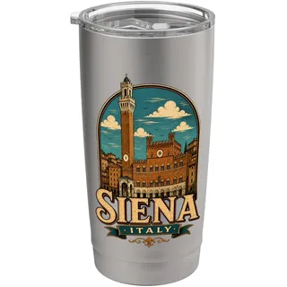Vintage Siena Italien Reise Souvenir Wahrzeichen Geschenk Doppelwandiger Edelstahl-Thermobecher