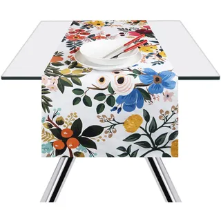 Excelsa Fiori Frida Tischläufer, 100 % Baumwolle, 140 x 45 cm