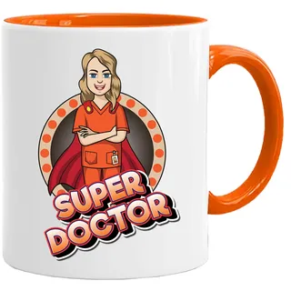 Tasse mit Superheldenmotiv | Super Mum Dad Auntie Gran Grandad | Geschenk für Mama Papa Oma Opa | Geburtstag Weihnachten Vatertag (Arzt Frau)