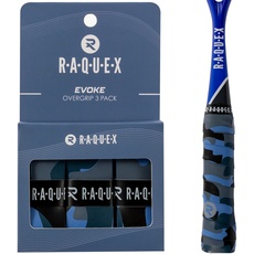 Raquex Evoke Camo Übergriffsbandband – Tennisschläger Grip Tape – Schläger Anti-Rutsch-Band Übergriff für Tennisschläger, Badminton und Squash – 3er Pack - Dunkles Tarnmuster