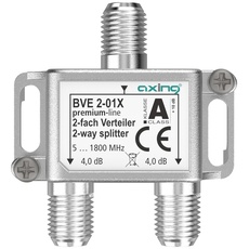 Axing BVE 2-01X 2-Fach Verteiler 4 dB 5-1800 MHz TV Data Internet Kabelfernsehen