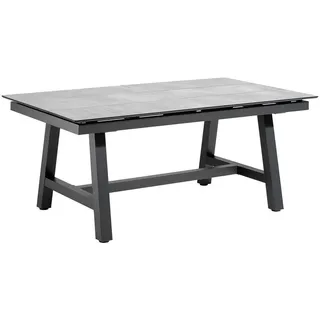 Amatio Loungetisch , Anthrazit, Grau , Metall, Kunststoff , rechteckig , A-Form , 89x72x150-210 cm , ausziehbar , Gartenmöbel, Gartentische, Loungetische