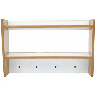Moderner Kleiderbügel, Weiß & Natur, 47 x 30 x 14 cm | 100% MDF, 12 mm stark | Stilvolles skandinavisches Design für Ihr Zuhause