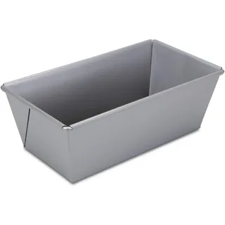 Städter we love baking silberne Brot-Back-Kastenform 20x10,5 cm - Höhe 7cm - aus Metall mit Antihaftbeschichtung - Füllmenge 1200 ml, Silber