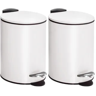 Kleine Wolke Kosmetikeimer Silence, Farbe: Weiß, Material: Metall, Größe: Eimer 3 Liter (Packung mit 2)