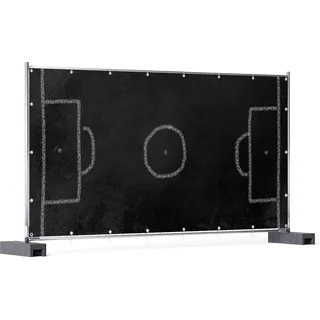 Wallario XXL Outdoor-Poster für Garten oder Balkon, Motiv Fußballfeld aus Kreide, in ca. 340 x 173 cm - Schwarz