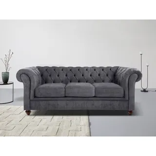 Home Affaire Chesterfield-Sofa »Chesterfield 3-Sitzer B/T/H: 198/89/74 cm«, mit hochwertiger Knopfheftung, auch in Leder