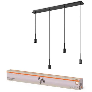 Osram Pendelleuchte Needle Linear 4xE27, / Modernes Stahl-Design für Ihr Zuhause / dunkelgrau,
