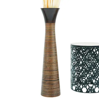 Leewadee Große Deko Bodenvase Für Dekozweige, Hohe Standvase Für Pampasgras, Design Holzvase, 85 cm, Braun