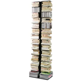 Opinion Ciatti Büchersäule Ptolomeo X2 silber, Designer Bruno Rainaldi, 192x50x30 cm