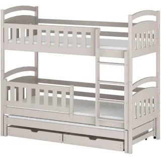 Kids Collective Etagenbett 90x200 cm mit Ausziehbett, zwei Schubladen & drei Matratzen in Kaschmir , Holzwerkstoff , 90x200 cm , Babymöbel & Kindermöbel, Kinderzimmer & Jugendzimmer, Stockbetten