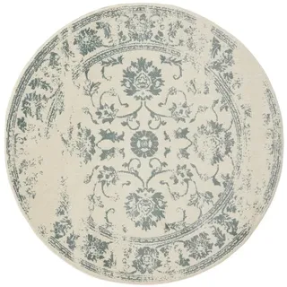 benuta Vintage-Teppich Suki ø 160 cm rund , Creme, Mintgrün , Kunststoff , Vintage , Rund , 160x160 cm , Oeko-Tex® Standard 100 , für Fußbodenheizung geeignet, in verschiedenen Größen erhältlich, pflegeleicht , Teppiche und Böden, Teppiche, Vintageteppiche