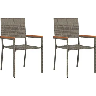 Garten Stapelstühle 2 pcs Grau und Braun - Grau