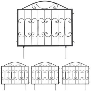 Relaxdays Beetzaun 60 x 60 cm 4 Stück schwarz