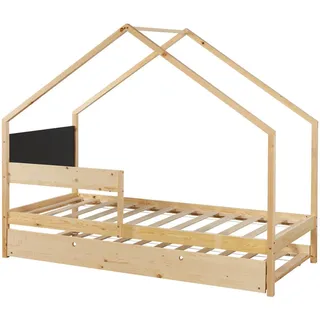 [en.casa] Kinderbett Sodankylä 90 x 200 cm Kiefer massiv natur beige