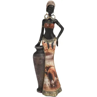 Pssopp Afrikanische Frauen Figur Tribal Lady Figur Statue Afrikanische Dame Skulptur für Home Decor Western Art Housing Culture Ornament (G04173B)