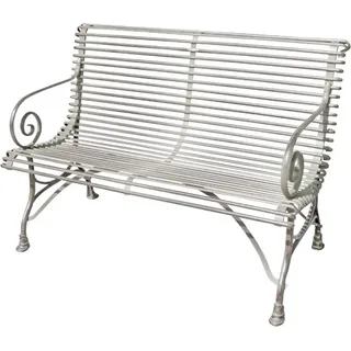 Casa Padrino 2er Gartenbank - Vintage Schmiedeeisen Bank - Grau