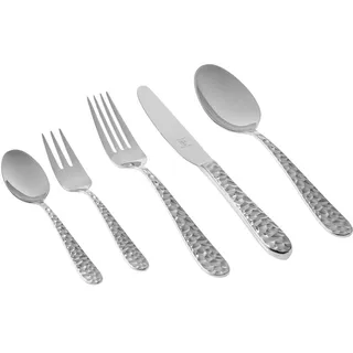 Justinus Besteckset , Edelstahlfarben , Metall , 30-teilig , 25x5x43 cm , Vollheftmesser , Besteck, Besteck-Sets