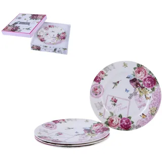 London Boutique Kuchenteller-Set 4 Stück pink