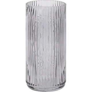 KAYLETIN Schwarz Glasvase für Blumen, gerippte Glasvasen, Schwarz Blumenvase, hohe vase für Wohnzimmer, Esstisch, Hochzeit, Bücherregal, Büro, 20 cm