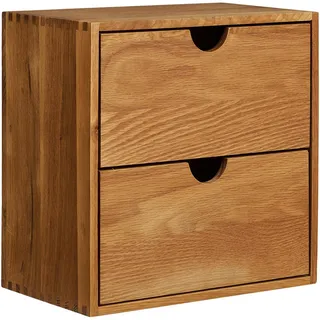 Wandregal , Eichefarben , Holz , Eiche , massiv , Holz , 2 Schublade(n) Schubladen , 30x18x30 cm , Holzmöbel, Holzregale, Wandregale Holz