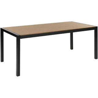 Beliani Gartentisch 180 x 90 x 76 cm Braun/Schwarz