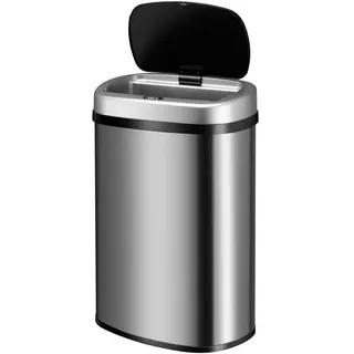 Juskys Rechteckiger Mülleimer 50 l Silber