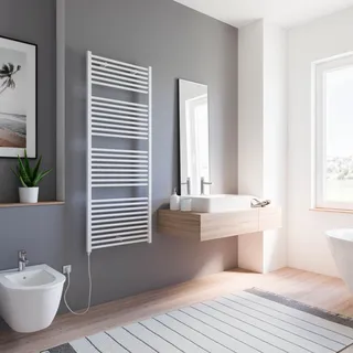 Handtuchheizkörper Turbo 1535 x 600 mm 600 W weiß Anschluss links