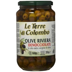 Le Terre di Colombo – Entsteinte Riviera-Oliven im Nativen Olivenöl Extra (36 %), 500 g