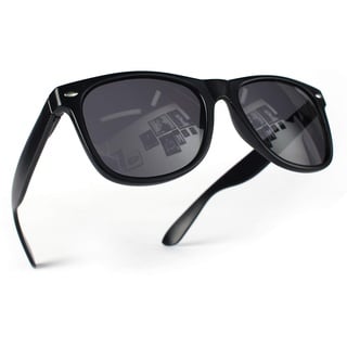 Miobo Retro Sonnenbrille, verspiegelt, Nerd-Design, Unisex, Club-Stil, UV400, XS, Schwarz Schwarz