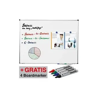AKTION: Legamaster Whiteboard PREMIUM 150,0 x 120,0 cm weiß spezialbeschichteter Stahl + GRATIS 4 Boardmarker TZ 100 farbsortiert