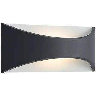 Lindby LED Wandleuchte außen Mathea (Modern) in Schwarz aus Aluminium (1 flammig,) - Außenwandleuchten Wandlampe Led Außenlampe Outdoor für Außenwand/Hauswand Haus Terrasse &