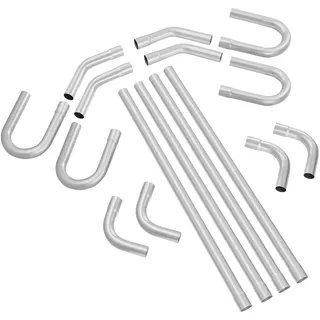 Vevor Auspuff-Set 16-teilig DIY Universal Auspuff aus verzinktem Stahl 63,5 mm mit Steckverbindung & großem Auspuffrohr, rostfreies Auspuffrohr für Abgassystem, für Garage Autowerkstatt 4S-Laden
