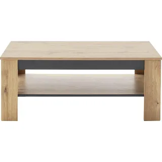 Couchtisch mit Ablage Wildeiche Nachbildung - Hellbraun