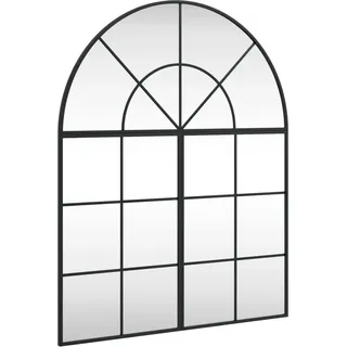 vidaXL Wandspiegel Schwarz 80x100cm Gewölbt Eisen - Schwarz