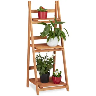 Relaxdays Blumentreppe 107,5 x 41 x 40 cm Braun