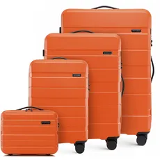 WITTCHEN COMODO Line Kofferset Reisekoffer Hartgepäck aus ABS TSA Schloss Größe (S+M+L+Kosmetikkoffer) Orange