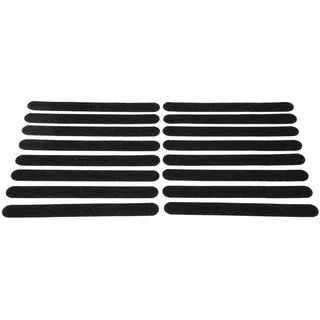 Anti Rutschband AQUA transparent (20cm x 2cm x 16Stück) Rutsch Treppe Stuffen Antirutsch Treppen Rutsche Selbstklebend Holz Stufenmatten Transparent Streifen Rutschschutz Treppenschutz (Schwarz)