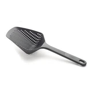 Joseph Joseph Scoop Plus Sieb, Löffelabtropfsieb, schöpfen, abtropfen lassen und servieren, hitzebeständig bis zu 200°C (392°F), spülmaschinenfest, schwarz, groß