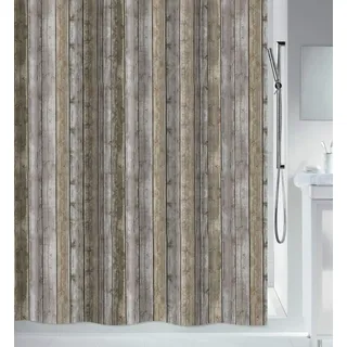 Spirella Duschvorhang Roman Wood 180 x 200 cm braun