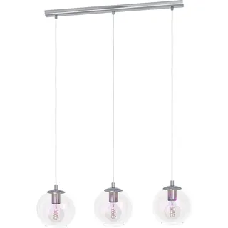EGLO Hängelampe Ariscani 2, 3-flammige Pendelleuchte irisierend, Esstisch Hängeleuchte bunt schimmernd, Esszimmerlampe hängend aus Metall in Chrom und Glas, E27, 76,5 cm