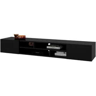 INOSIGN Lowboard "Coby", schwarz (schwarz leicht glänzend), B:208cm H:32,5cm T:45cm, Melamin, Sideboards, Lowboard, Breite 208 cm