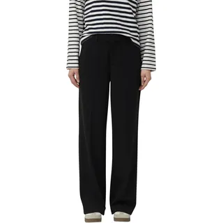 Stoffhose S.OLIVER, Damen, Gr. 46, N-Gr, schwarz, Web, Obermaterial: 74% Polyester, 22% Viskose, 4% Elasthan. Futter: 100% Polyester, unifarben, lang, Hosen Stoffhose, mit Bundfalte