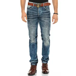 Cipo & Baxx Slim-fit-Jeans, mit Knopftaschen in Regular Fit US-Größen blau Herren Slim-fit-Jeans Slim Jeans