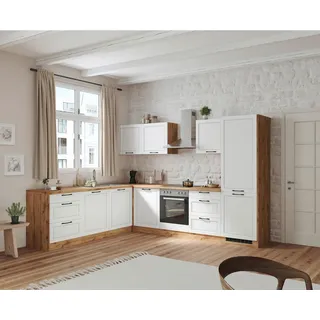 Held Winkelküche L-Form 240 x 300 cm Weiß/Eiche