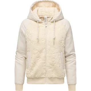 Plüschjacke RAGWEAR "Plüschjacke Talianita YOUMODO", Damen, Gr. XXL, beige (ecru), Obermaterial: 100% Polyester PES.  Obermaterial: 100% Polyester PES. Futter: 100% Polyester PES. 100% Polyester PES., Jacken Plüschjacke