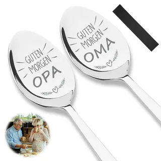 Geschenk für Oma und Opa 2 Stück Kaffeelöffel mit Gravur