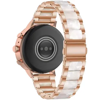 18mm Harz Edelstahl Armbänder für Fossil Women's Charter HR Armband, mit Metall Schnalle Buntes Mode Damen Herren Ersatzarmband Kompatibel mit Fossil Women's Charter HR Uhrenarmband