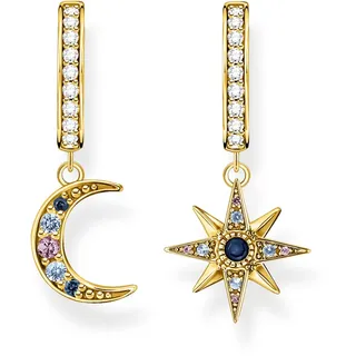 Thomas Sabo Creolen Royalty Stern & Mond Recyceltes 925 Silber, 18k Vergoldung CR682-959-7