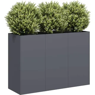 Schlichtes Pflanzkübel Anthrazit 120x40x80 cm Kaltgewalzter Stahl - Beete DE4585821 1parcel - Grau